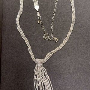 Sterling silver choker necklace with dangle